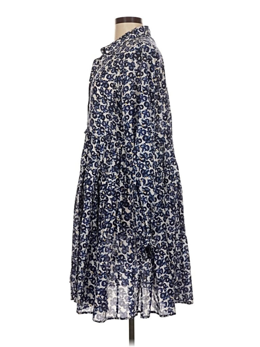 MUNTHE Blue White Floral Ruffle Shirt Dress EU 40 US 10 - Picture 5 of 7